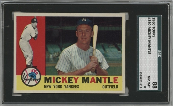 1960 Topps #350 Mickey Mantle – SGC 88 NM/MT 8
